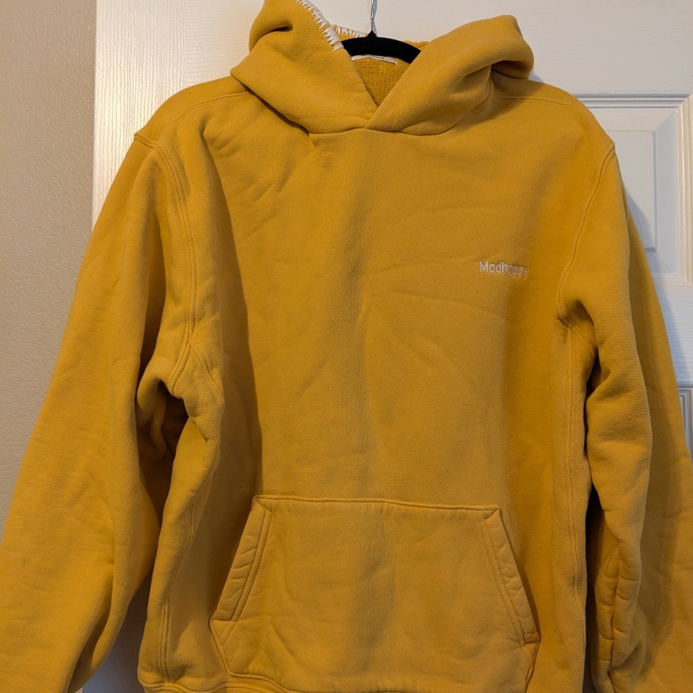 MadHappy Yellow Gold Hoodie Size XL Made In USA 100% Cotton